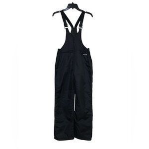 SkiGear Black Snow Bib Overalls Adjustable Straps Youth Size L